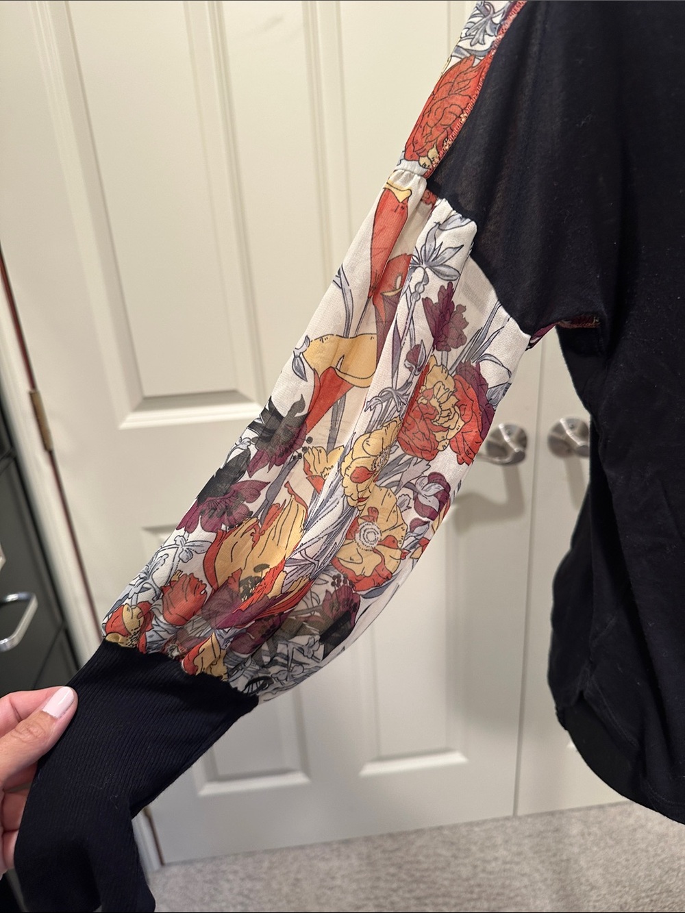 Tiny from Anthropologie Black Floral-Accent Balloon Sleeve Blouse - Picture 3 of 10
